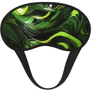 Slaapmasker voor zijslaper zijden slaapmaskers met elastische band, super zachte oogslaapschaduwhoes, abstracte groene slang, verduisterende nachtblinddoek voor vrouwen mannen reizen