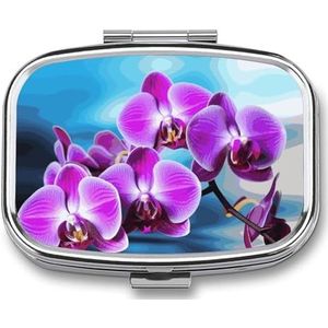 Mooie Orchidee Pil Doos Pil Case Leuke Pil Organizer Pil Houder Geneeskunde Pil Organizer Pil Container Dagelijkse Pil Organizer Kleine Pillendoos Pil Case voor Portemonnee Pocket