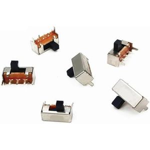 SK-12F14G4, SK-12F14G4, 2 standen, 1P2T printpaneel, hoek, horizontale glijbaan, power tuimelschakelaar (SK-12F14G5)