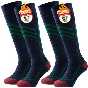 TANSTC Merino professionele skisokken voor dames en heren, anti-blaren, warme dikke thermische sokken voor koud weer, zachte bekleding, compressiesokken, jongeren, skikousen, ademend, sneldrogend, 2