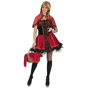 Funny Fashion Roodkapje kostuum voor dames - rood/zwart - sexy sprookjesjurk met capuchon voor carnaval vrijgezellenfeest theater themafeest