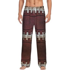 American Football Laces Heren Lange Lounge Wear Broek Nachtkleding Pyjama Bottoms Nachtkleding Nachtkleding Met Zakken En Trekkoord, Wit, S