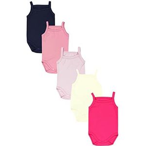 TupTam Baby Meisjes Rompertje Zomer met Spaghetti Bandjes 5 Pack, Azul oscuro/Rosa/Rosa empolvado/Crudo, 116