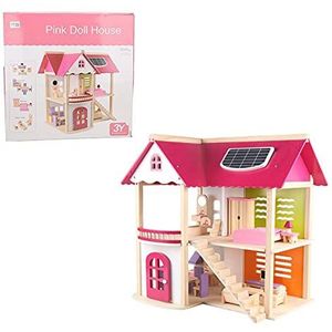 Poppenhuis speelgoed, mooi mini poppenhuis voortreffelijk voor meisjes kinderen(Pink Princess Doll House)