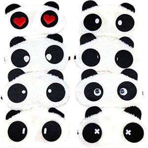 Healfty 10 stuks cartoon panda oogmasker pluche slaap oogmasker verlicht vermoeidheid van de ogen oogmasker