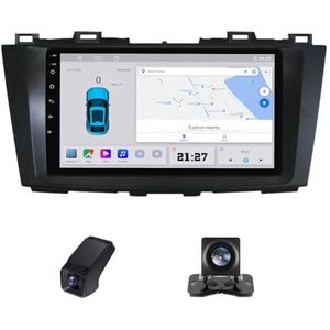 Android 14 Autoradio geldt voor Mazda 5 3 CW 2010-2015 Autoradio 2 Din Carplay Android Auto 9 Inch Touchscreen met GPS-navigatie WiFi FM-radio Camera ADAS DVR 1080P-Video(X1)