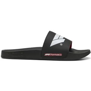 PUMA Formula 1 Leadcat 2.0 Slide sandalen voor heren, zwart/wit, Ah25, maat 46