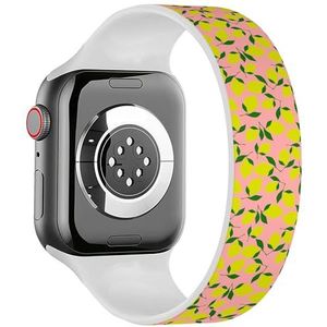 Solo Loop Band Compatibel met All Series Apple Watch 42/44/45/49mm (Simple Lemon Pink Coral) Elastische Siliconen Band Strap Accessoire, Siliconen, Geen edelsteen
