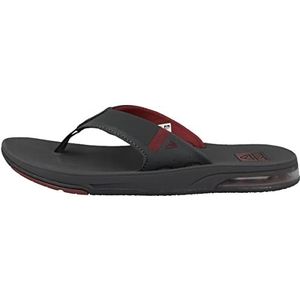 Reef Fanning Flipflop voor heren, Zwart zilverkleurig, 49 EU
