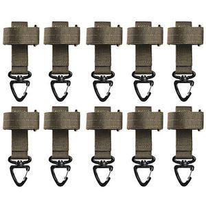 Handschoenen Riemhaak Werkhandschoenen Veiligheidsclip Outdoor Tactische Handschoenen Klimtouw Opberging met Driehoekige Gesp Sleutelhanger(Brown)