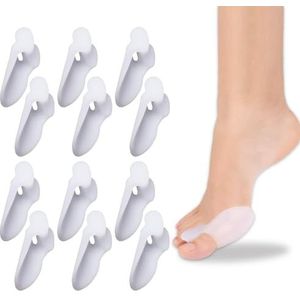 KUBDPQOR Teenafstandhouder, 12 Stuks Hallux Valgus Teenspreiders, Gel Teenverdeler, Teenseparator Dames Heren voor Yoga, Balletdansers en Sporters Voorkomt Pijn en Ontspanning