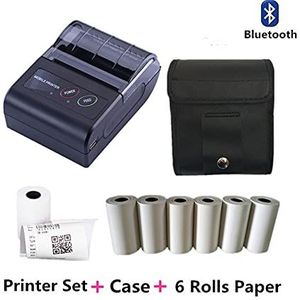 Draagbare inkjetprinter Draadloze Draagbare Bluetooth-ontvangstprinter 58mm 2 ""Bluetooth Thermal Printers Label Maker for winkels Mini Bill Printer Supplies voor codedatumlogolabel(Color:Add Case)