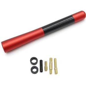 Audio- & videoantennes voor auto Universele aluminium 3,5 cm 8 cm 12 cm autodecoratie radio koolstofvezel antenne decoratief daksignaal aangepast Autoradio Antenne(Red,12cm)