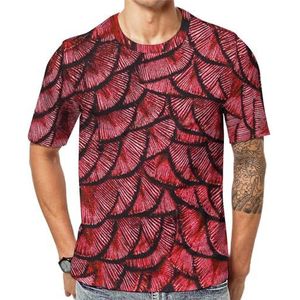 Red Dragon Scales T-shirt met korte mouwen voor heren met ronde hals print casual T-shirt 2XL