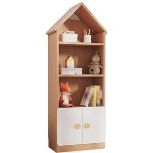 Creatieve Boekenplank, Staande Houten Boekenplank Met Opbergkast, Open Hoekboekenkast For Kantoor, Studeerkamer, Woonkamer, Eenvoudig Te Monteren(4 tier)