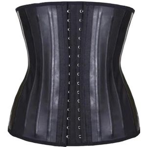 Vormgevend korset voor dames, buikafslankriem, 25 stalen baleinen, zwart, maat 6XL