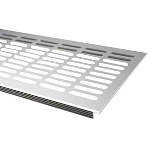Aluminium lamellenplaat met een breedte van 130 mm ventilatierooster uit aluminium door middel van een luchtdeksel in vele kleuren en lengtes (300mm, zilver)