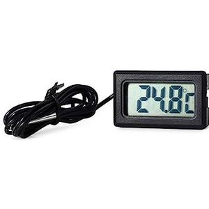 Mini Digitale LCD Indoor Thermometer Hygrometer Meter Met Waterdichte Probe Vochtigheidsmeter Sensor For Aquarium Instrumenten Gauge(With Wire Black)
