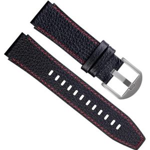 yeziu Leather Watch Band For Hamilton Field Watch H760250 H77616533 For Samsung Gear 3 For Huawei Honor Strap(Color:Black-silver Buckle,Size:20mm)