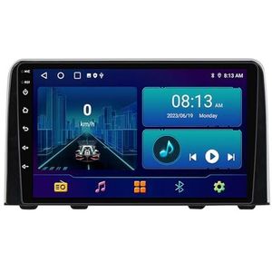 Dubbele DIN Android 14 autoradio voor Honda CRV 2016-2018 9 Duim QLED Touch screen-met Draadloze Carplay Android Auto GPS navigatie 4G WiFi Stuurwielbediening achteruitrijcamera(P4 4G+WIFI 8Core 2G+32
