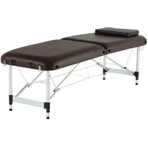 CQCCQ In hoogte verstelbare opvouwbare massagebed, schoonheidstherapie, tatoeage, draagbaar bed, geschikt for spa-salon, gemakkelijk mee te nemen(Brown,185x60x51-78cm)