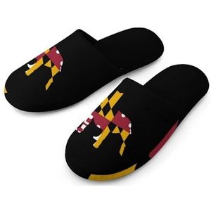 Pitbull Maryland Flag katoenen pantoffels voor dames, huisschoenen, wasbare pantoffels voor dames 40-41 (9-10)