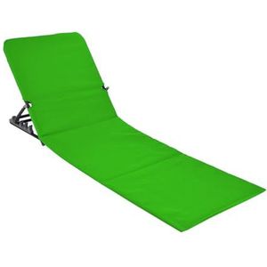 Spetebo Opvouwbare strandmat met rugleuning, groen, strandstoel, ligbank, mat, ligstoel