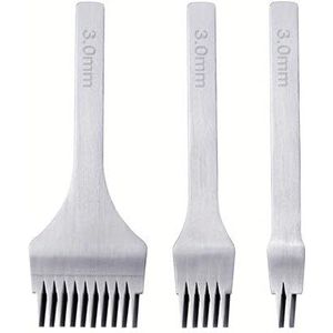 holle ponsset, 3 stuks leren ponsgereedschap 2,7-3,85 mm koolstofstaal(1set 3mm)