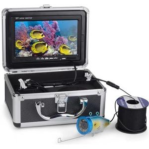 Waterdichte viscamera, 7 Inch 720 P Fishfinder Onderwater Vissen Camera 12 stks Witte LEDs + 12 stks Infrarood Lamp for ijs/Zee/Rivier Vissen sd-kaart(Black box)