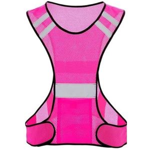 Sportreflecterend Vest Nacht Hardlopen Buiten Ademend Veiligheid(Pink)