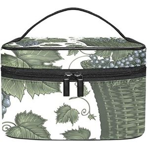 Druivencluster make-up organizer tas, reismake-up tas organizer case draagbare cosmetische tas voor vrouwen en meisjes toiletartikelen, Meerkleurig, 22.5x15x13.8cm/8.9x5.9x5.4in