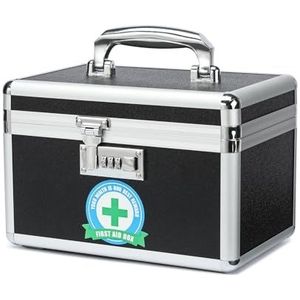 HEWEI WORKS Medicatie Lock Box, afsluitbare medicijnopslag, lege eerste hulp, medische organizer, kluis voor thuis en buiten