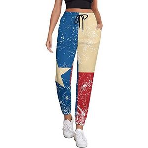 Retro Texas Vlag Vrouwen Atletische Jogger Broek Joggingbroek Lounge Broek Met Zak