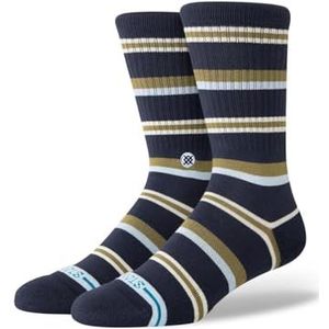 Stance Hudson Crew Socks Navy Gestreept Kalf, marineblauw, Medium