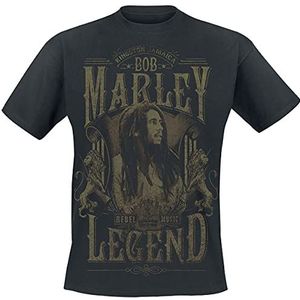 Marley, Bob Rebel Legend T-shirt zwart XL 100% katoen Band merch, Bands