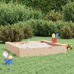AUUIJKJF Buitenspeeltoestellen Zandbak met Zetels Vierkant Massief Houten Pine Toys & Games