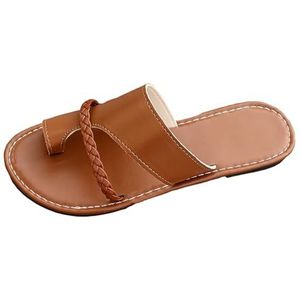 Damesmode Bunion Zomersandalen,ademende Damesschoenen Voor Plantaire Fasciitis,casual Hallux Valgus Slippers(Brown,43 EU)