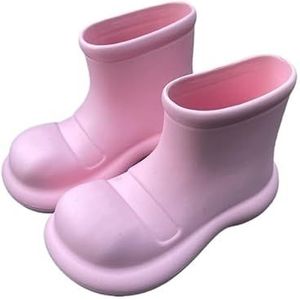 Damesregenlaarzen Platformregenlaarzen Lichtgewicht dikke waterdichte waterschoenen Dames antislip EVA korte waterlaarzen Overschoenen (Color : Pink, Size : 35-36)