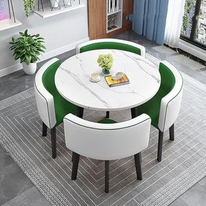 XIANGLV Eettafelset voor 4 vergaderzalen tafel ronde tafel en stoelen eetkamer tafel set voor 4 kleine ronde eettafel ronde keukentafel cirkel keukentafel (A16,90x90x75cm)