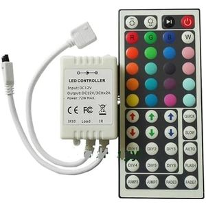 DC12V LED-controller 44 toetsen LED infrarood RGB-bedieningskast 1 tot 2 controller infrarood afstandsbediening dimmer voor RGB 3528 5050 LED-strips (kleur: 44key IR-controller)
