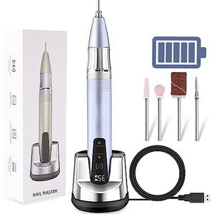 Elektrische nagelboor, 35000 RPM draadloze nagelboormachine, oplaadbare draagbare elektrische nagelvijl met touchscreen for manicuresalongereedschap Gemakkelijk te gebruiken, voor acryl- en gellak (C