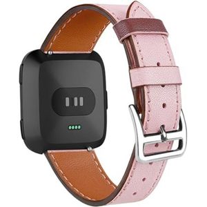 EDVENA Lederen band compatibel met Fitbit Versa/Versa 2 /Versa Lite Riem Versa Correa vervangende armbandriem smartwatch horloge -accessoires (Size : Brown)