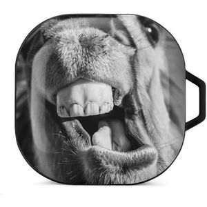 Grappige wilde paarden oordopjes hoesje compatibel met Samsung hard shell beschermhoes zwart-stijl