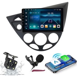 Android 14 Autoradio Navi voor Focus Fiesta 1998-2004 9 ""Schermradio met draadloze carplay Android Auto GPS Navigatieondersteuning Bluetooth 5.0 HIFI FM 5G-WiFi SWC MIC-camera,M150s