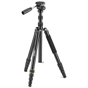 NATIONAL GEOGRAPHIC Reisstatiefset, 5-delige poten, lichtgewicht aluminium, compatibel met Canon, Nikon, Sony DSLR, 2-weg vloeistofkop, draaislokken, snelkoppelingsplaat, 6 kg draagvermogen met