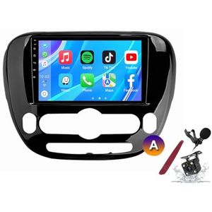 Android 14 Autoradio Navi voor K-IA Soul (2014-2018) 9 Inch Touchscreen Multimedia Speler met Draadloze Carplay GPS Navigatie FM RDS Bluetooth 5G-WiFi SWC,M500s