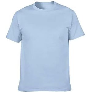LQHYDMS Heren T-shirt Blank T-Shirt Mannen Korte Mouw Tshirts Effen Katoen Homme Tee Shirt Zomer Mannen Kleding Plus Size, Lichtblauw, M