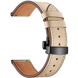 20 mm lederen band compatibel met Samsung Galaxy Watch 4 3 klassieke band 42 mm 46 mm actief 2 40 mm 44 mm 41 mm armband for Garmin Venu/Sq Riem (Size : Apricot-Rosegold)