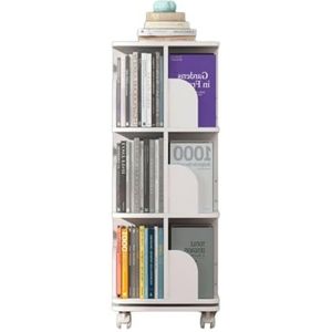 hoge boekenplank Boekenkast 3-laags 360° draaibare boekenplank Decor Hoge boekenkast Plank Vloerstaande boekenplank Luxe eenvoudige staande boekenkast perfecte weergave