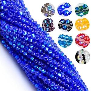 2mm 3mm gefacetteerde AB vergulde kralen losse kristallen glazen kralen voor sieraden maken armband ketting oorbellen DIY accessoires-saffier AB-2mm (ongeveer 190 stuks)